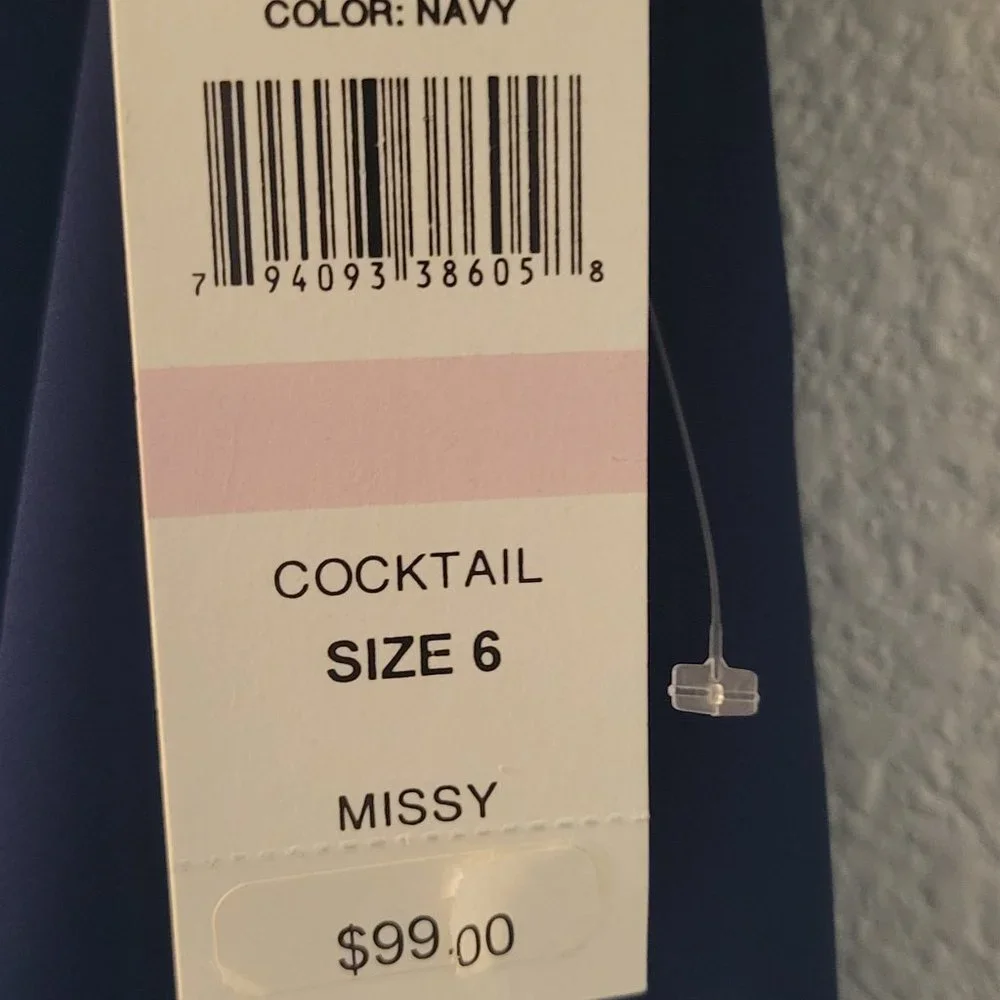 SL FASHIONS NAVY BLUE MISSY FLAPPER STYLE COCKTAIL DRESS-NWT - Picture 5 of 10